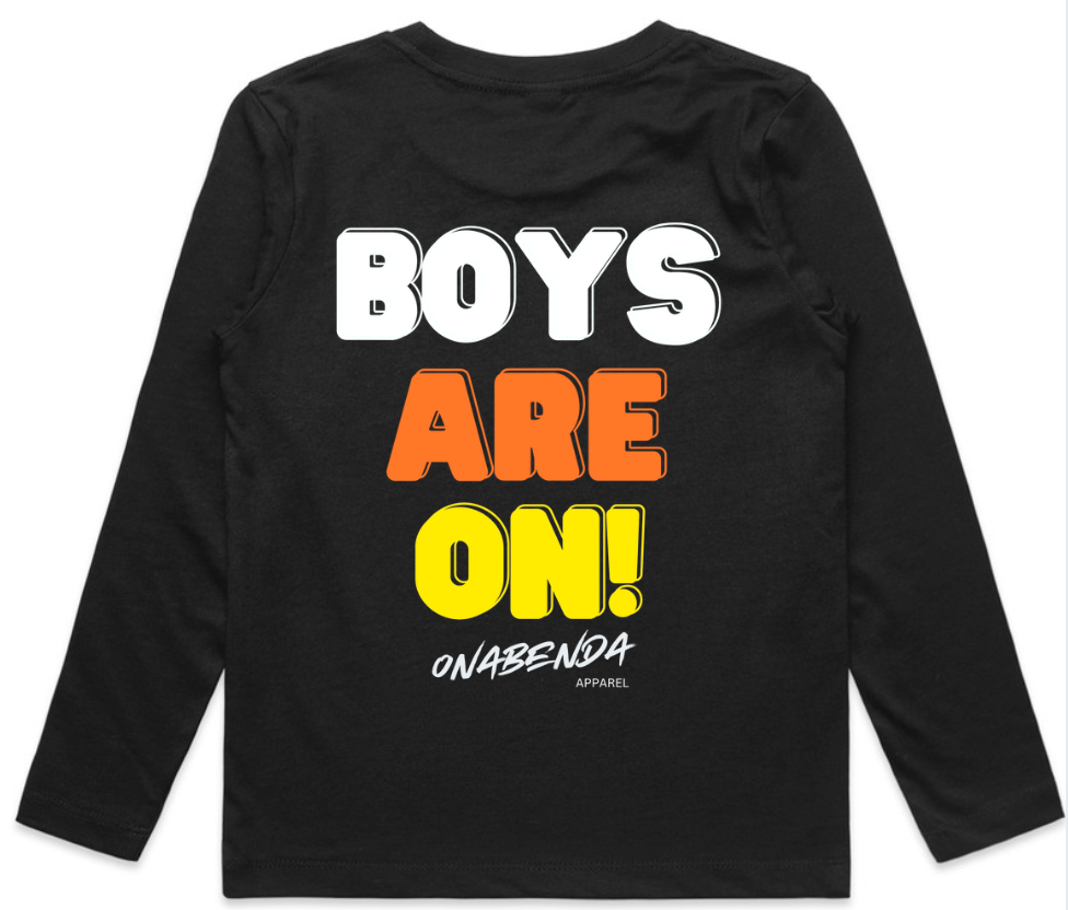 Boys Are On Toddler Long Sleeve Black  Tee