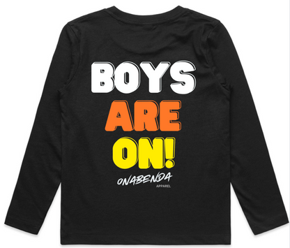 Boys Are On Toddler Long Sleeve Black  Tee