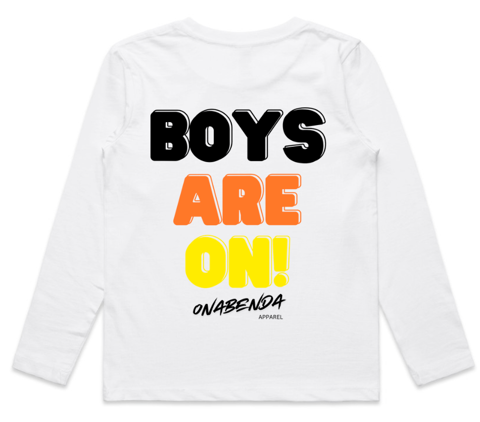 Boys Are On Toddler Long Sleeve white  Tee