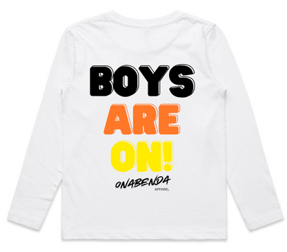 Boys Are On Toddler Long Sleeve white  Tee