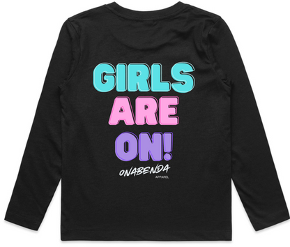 Girls Are On Toddler Long Sleeve Black Tee