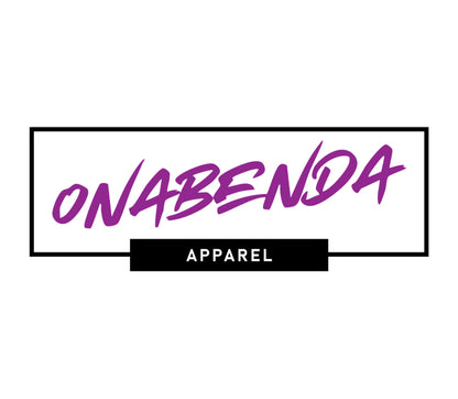 Onabenda Apparel logo with purple text on a white background