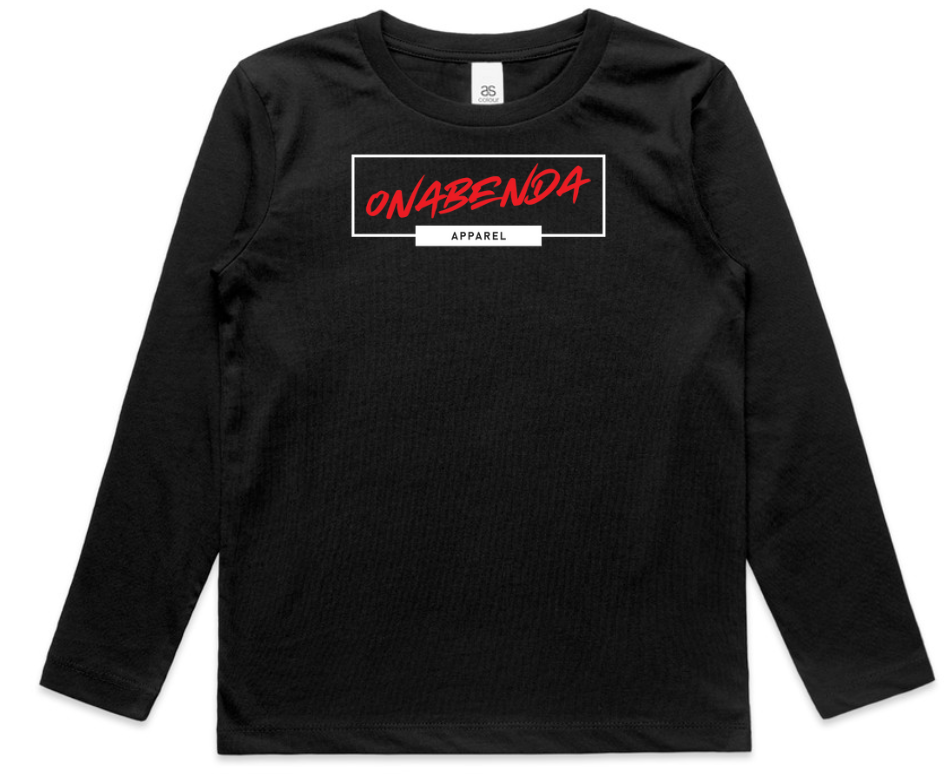 Onabenda Classic Toddler Long Sleeve Black Tee 1