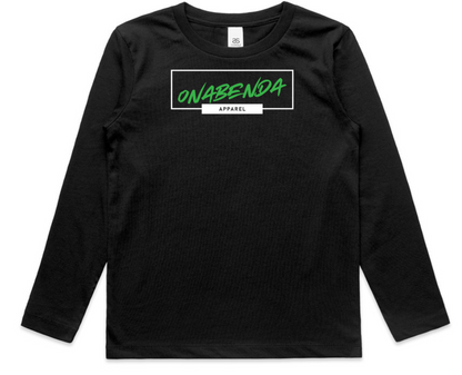 Onabenda Classic Toddler Long Sleeve Black Tee front