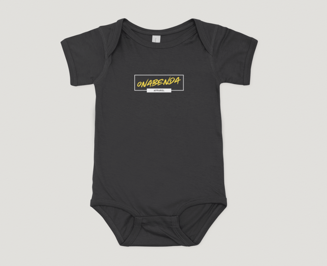 Onabenda Classic Short Sleeve Black Onesie