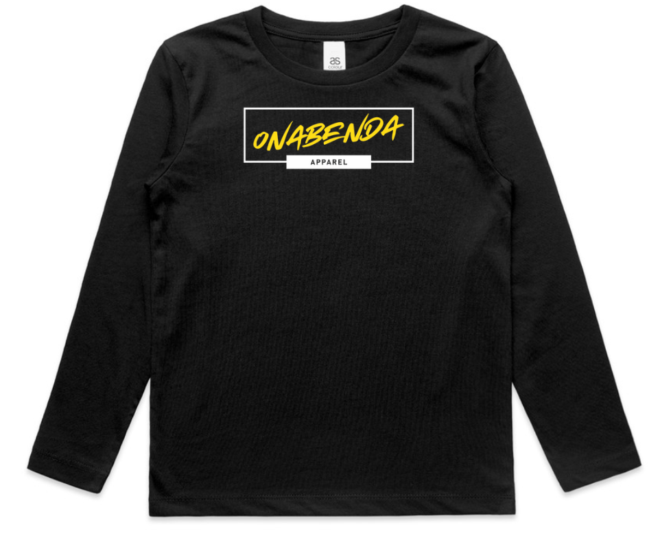 Onabenda Classic Toddler Long Sleeve Black Tee